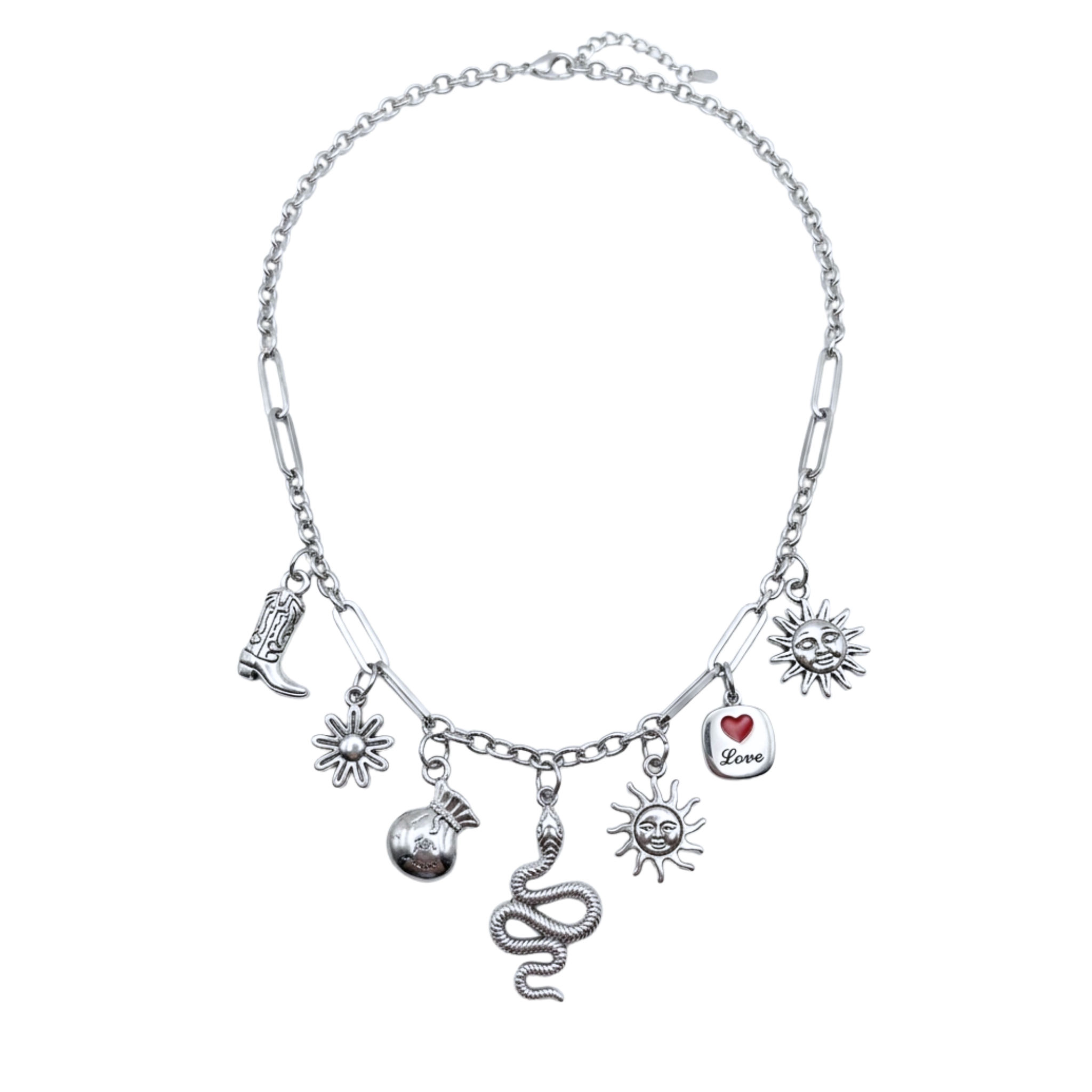 Annie charm necklace -silver