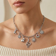 Annie charm necklace -silver