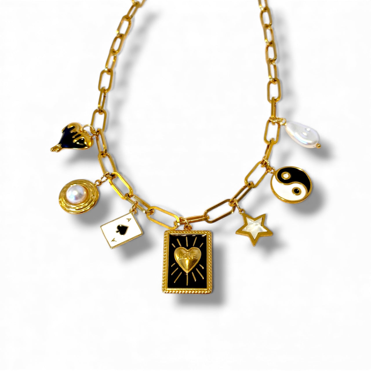 Ying charm necklace - 18k gold plated