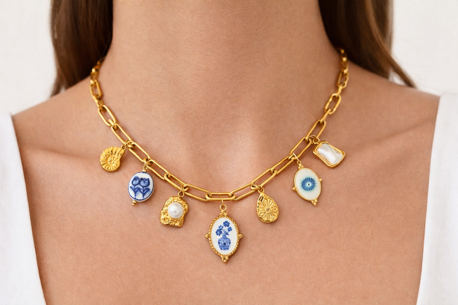 Krissy charm necklace (handmade)