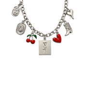 Hallie charm necklace -silver