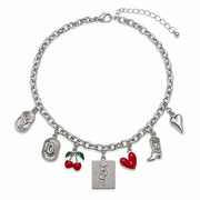 Hallie charm necklace -silver
