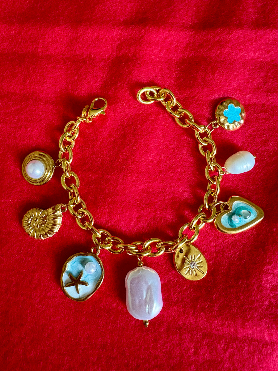 Gracie charm bracelet - 24k gold plated
