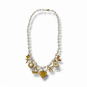 Audrey charm necklace -18k gold plated stainless