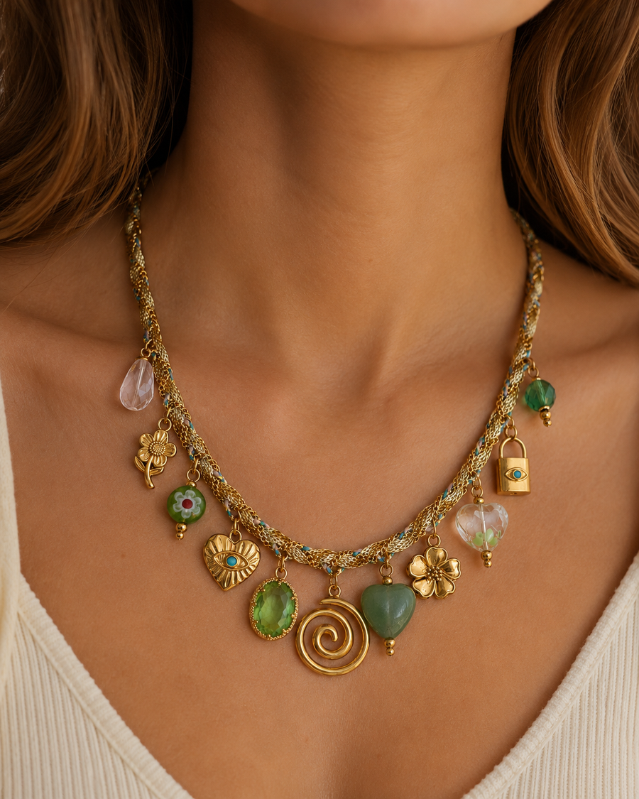 Amy charm necklace - handmade