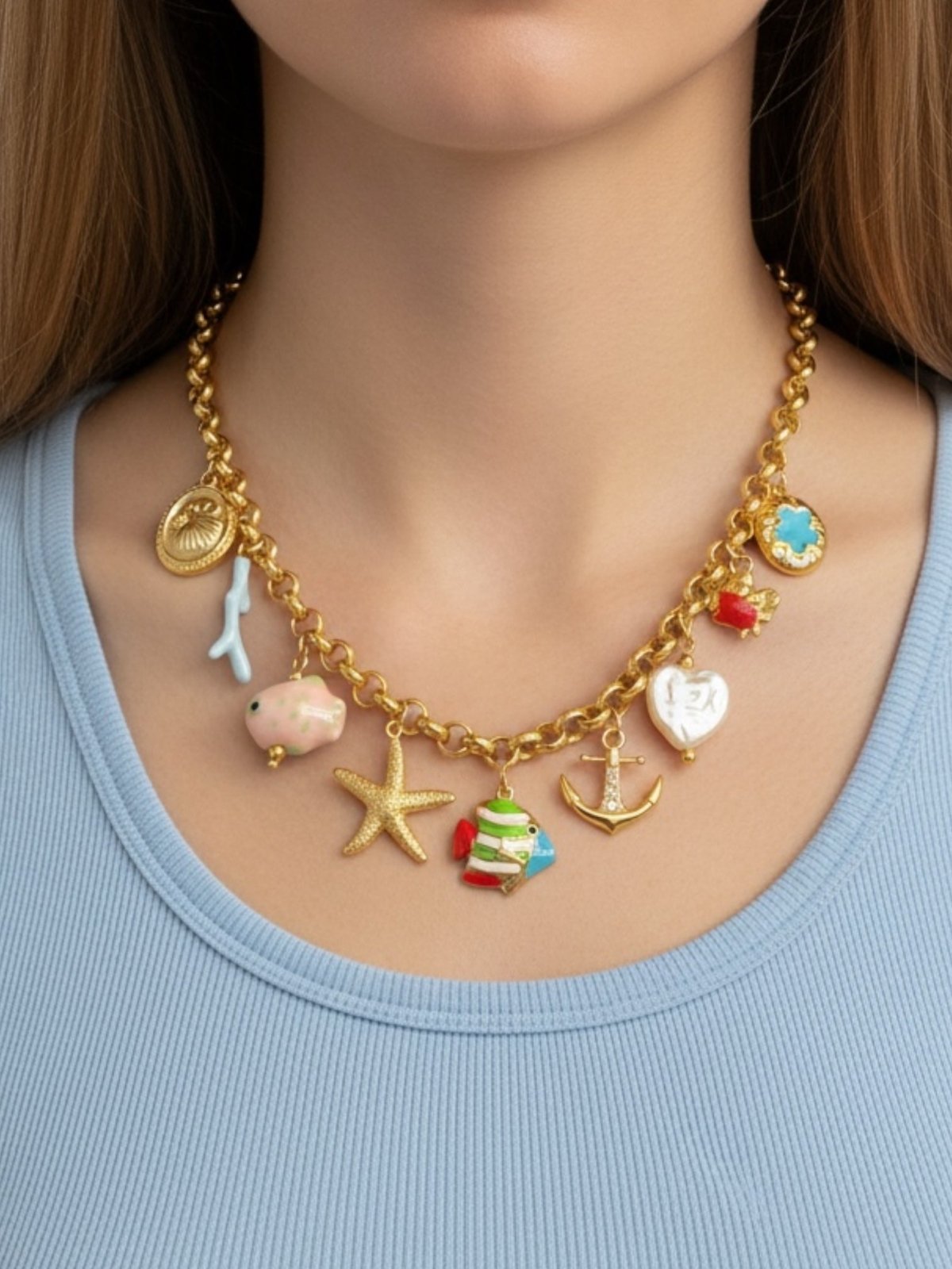 Charm Avenue Ahoy Charm necklace - 18k gold plated - Shop women's at Charm Avenue