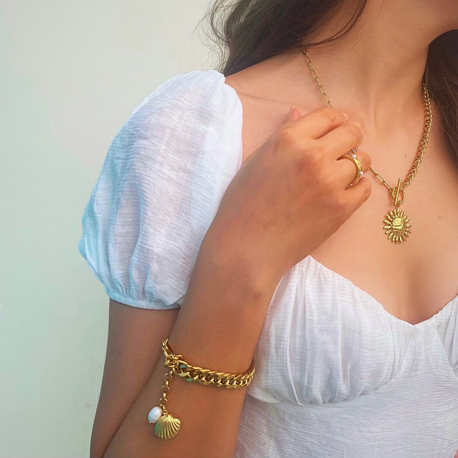 St Lucia Boutique Apollo sun necklace - 18k gold plated - Shop women's at Charm Avenue