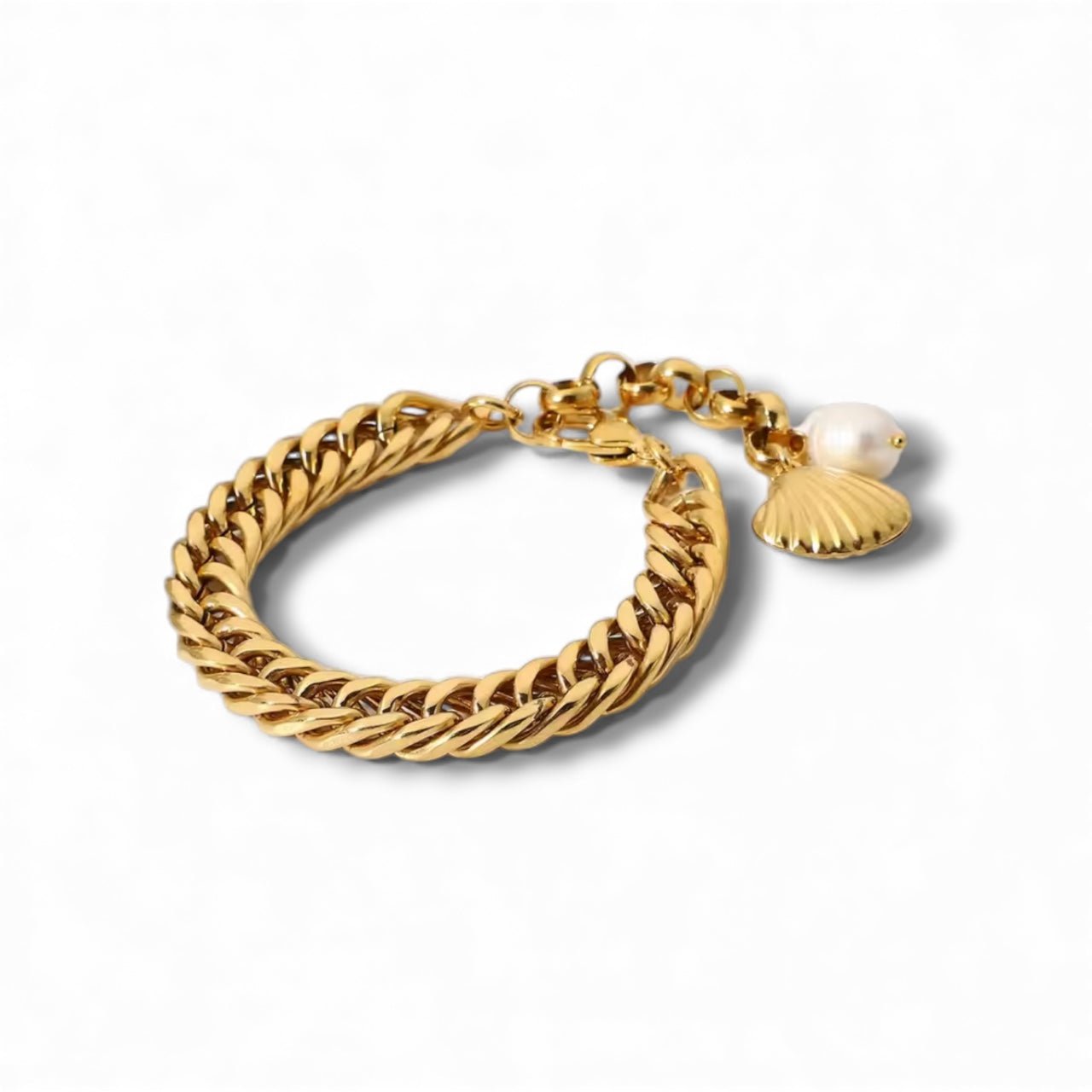 St Lucia Boutique Ariel chunky bracelet - 18k gold plated - Shop women's at Charm Avenue