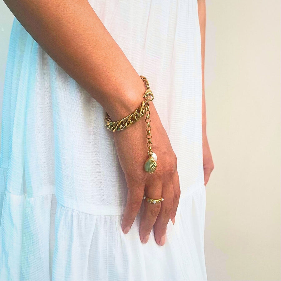 St Lucia Boutique Ariel chunky bracelet - 18k gold plated - Shop women's at Charm Avenue