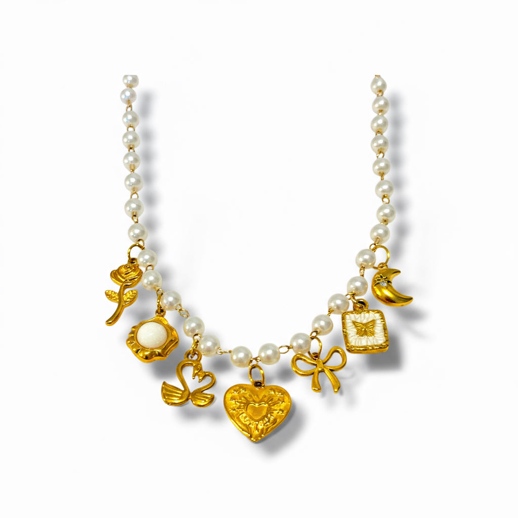 Charm Avenue Audrey charm necklace - 18k gold plated stainless - Shop women's at Charm Avenue