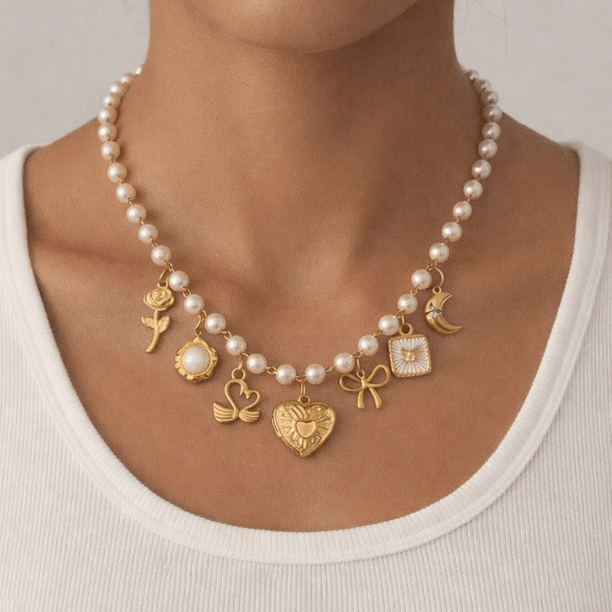 Charm Avenue Audrey charm necklace - 18k gold plated stainless steel - Shop women's at Charm Avenue