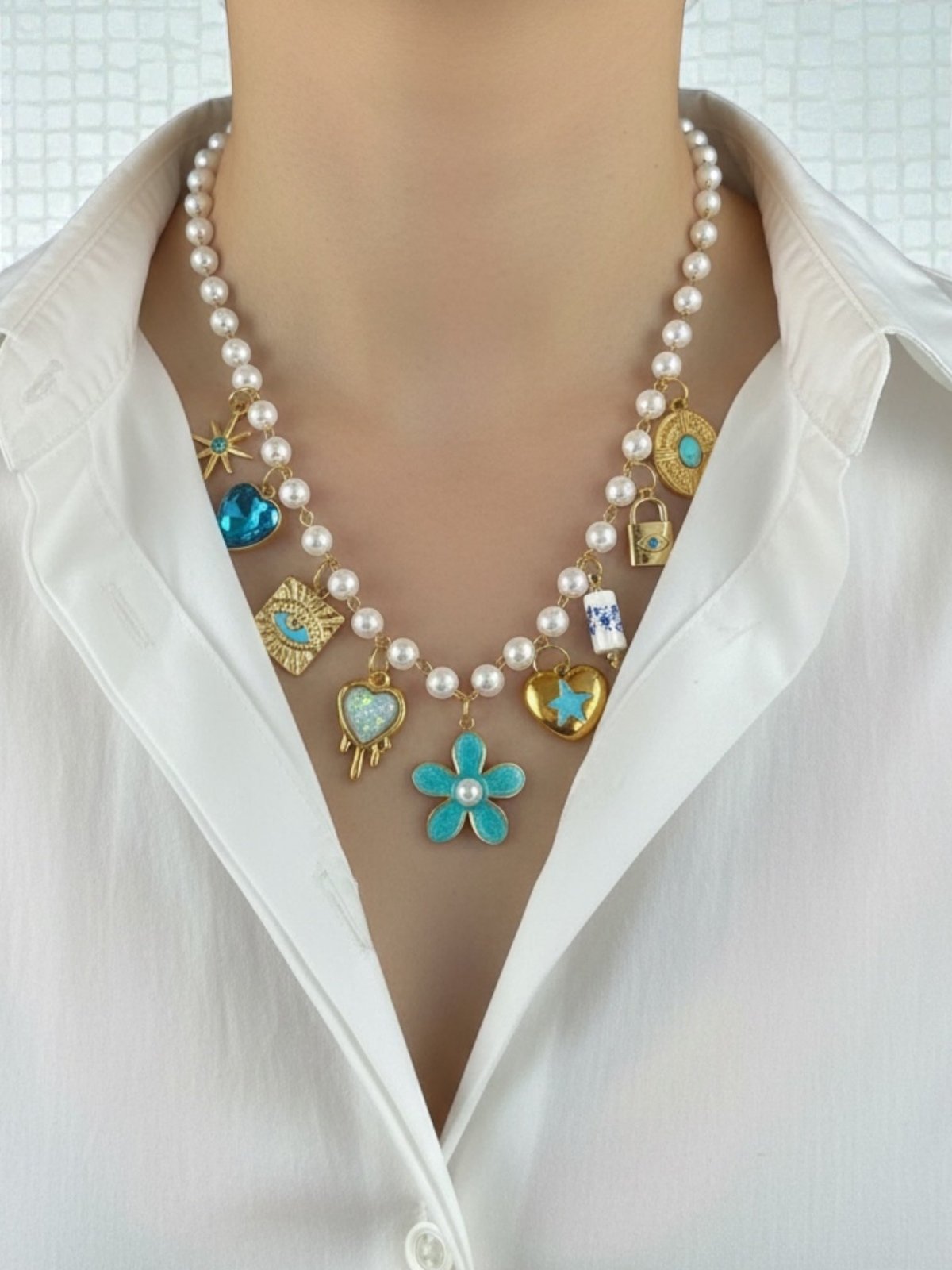 Charm Avenue Bluebell charm necklace - 18k gold plated - Shop women's at Charm Avenue