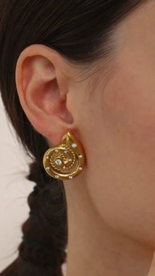 St Lucia Boutique Camille swirl earring - 18k gold plated - Shop women's earrings at St Lucia Boutique