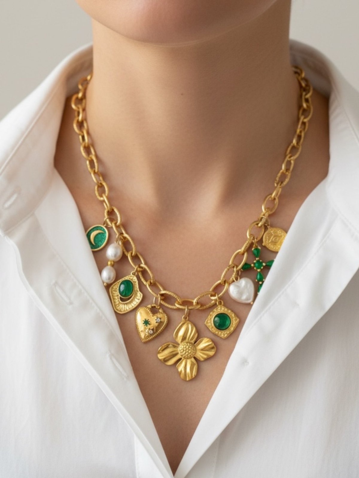 Charm Avenue Celine charm necklace - 18k gold plated - Shop women's at Charm Avenue