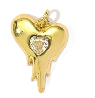 Drip heart charm