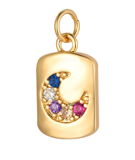 Colourful moon charm