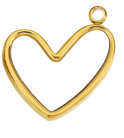 White/gold heart charm