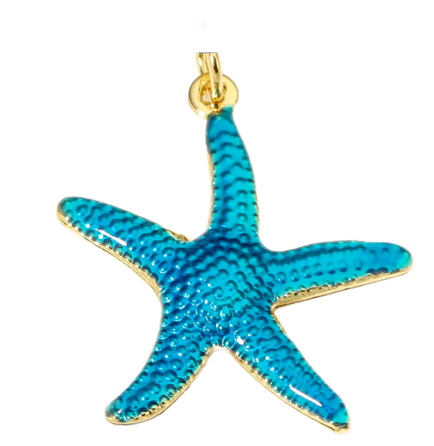 Blue starfish charm
