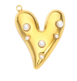 Pearl heart charm