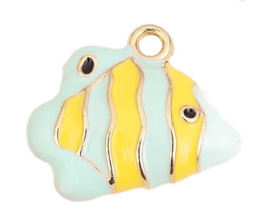 Blue/yellow fish charm