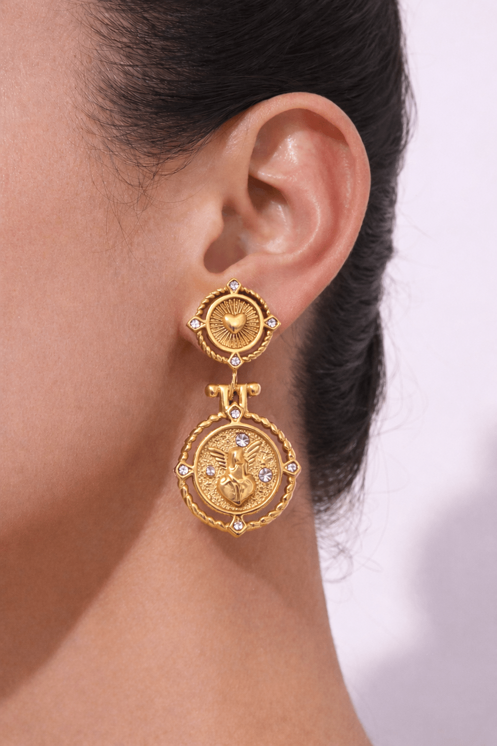 Charm Avenue Cherub earrings - 18k gold plated - Shop women's at Charm Avenue