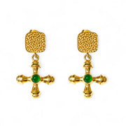 St Lucia Boutique Donatella cross earring - 18k gold plated - Shop women's at Charm Avenue