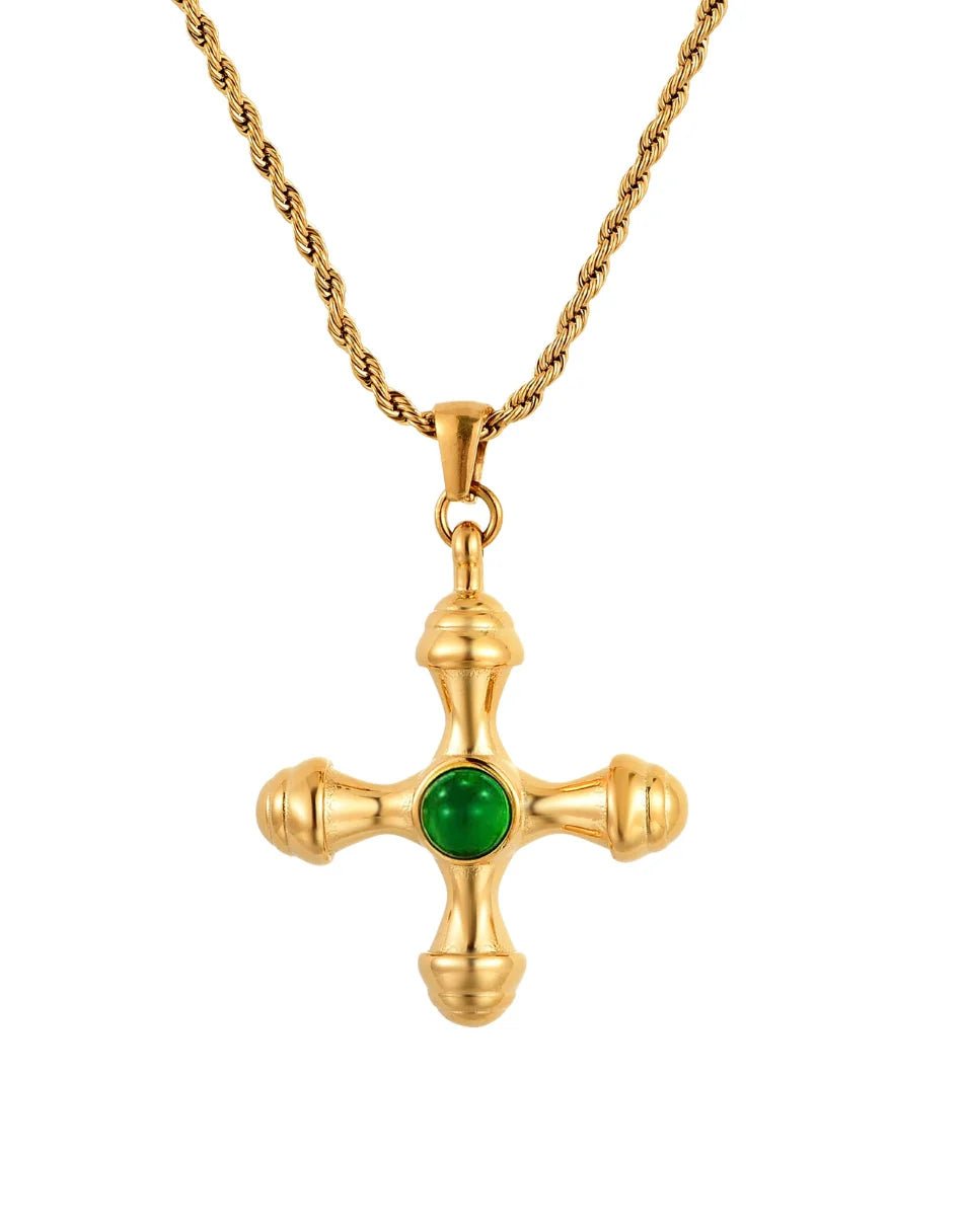 St Lucia Boutique Donatella cross necklace - 18k gold plated - Shop women's at Charm Avenue