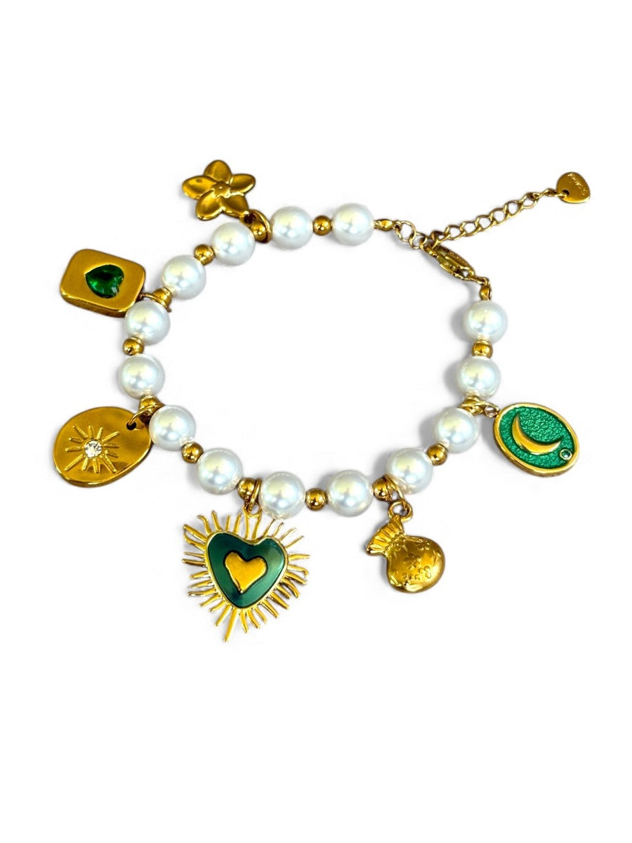 Charm Avenue Fortune bracelet - pearl/18k gold plated - Shop women's at Charm Avenue