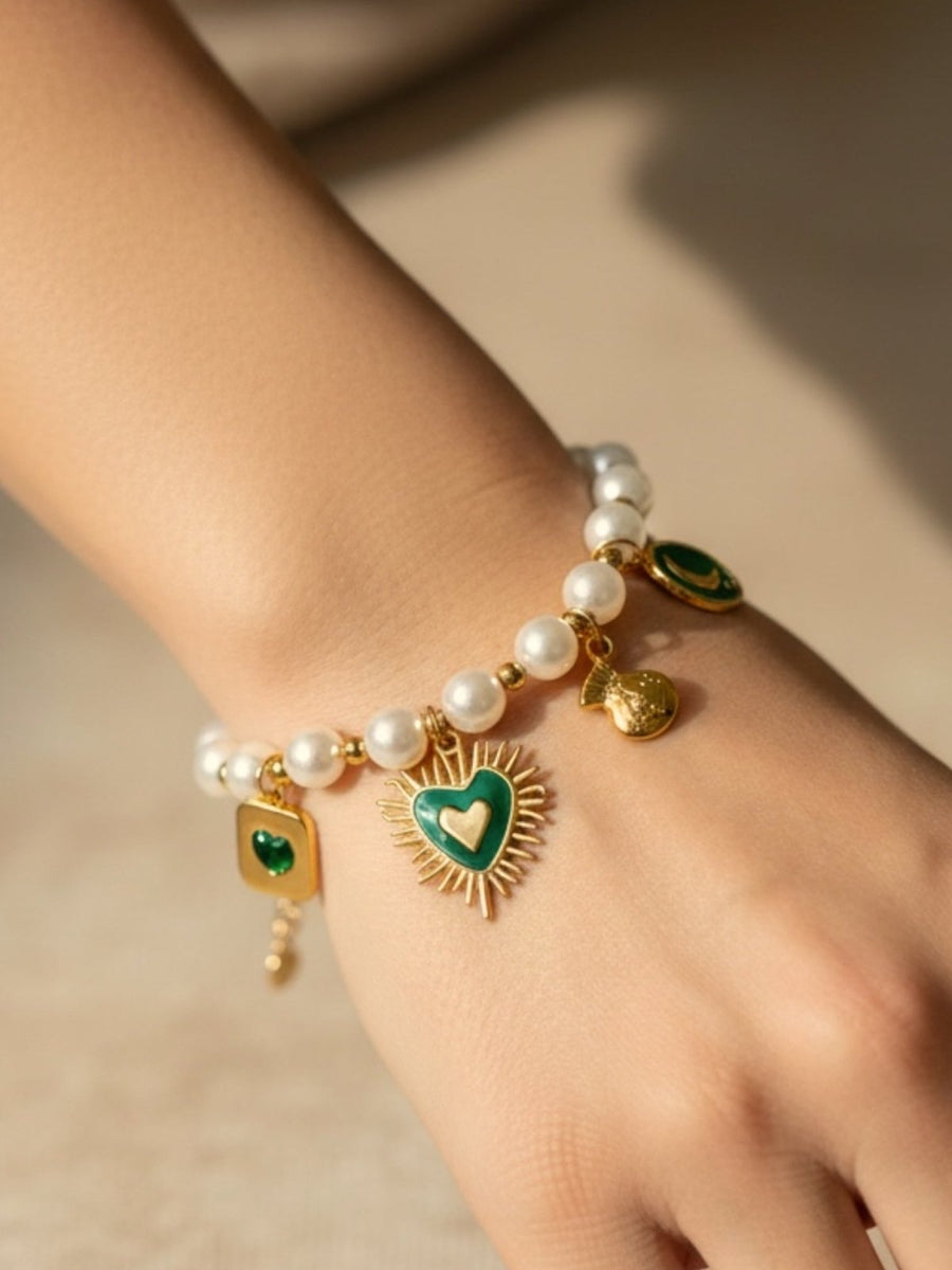 Charm Avenue Fortune charm bracelet - pearl/18k gold plated - Shop women's at Charm Avenue