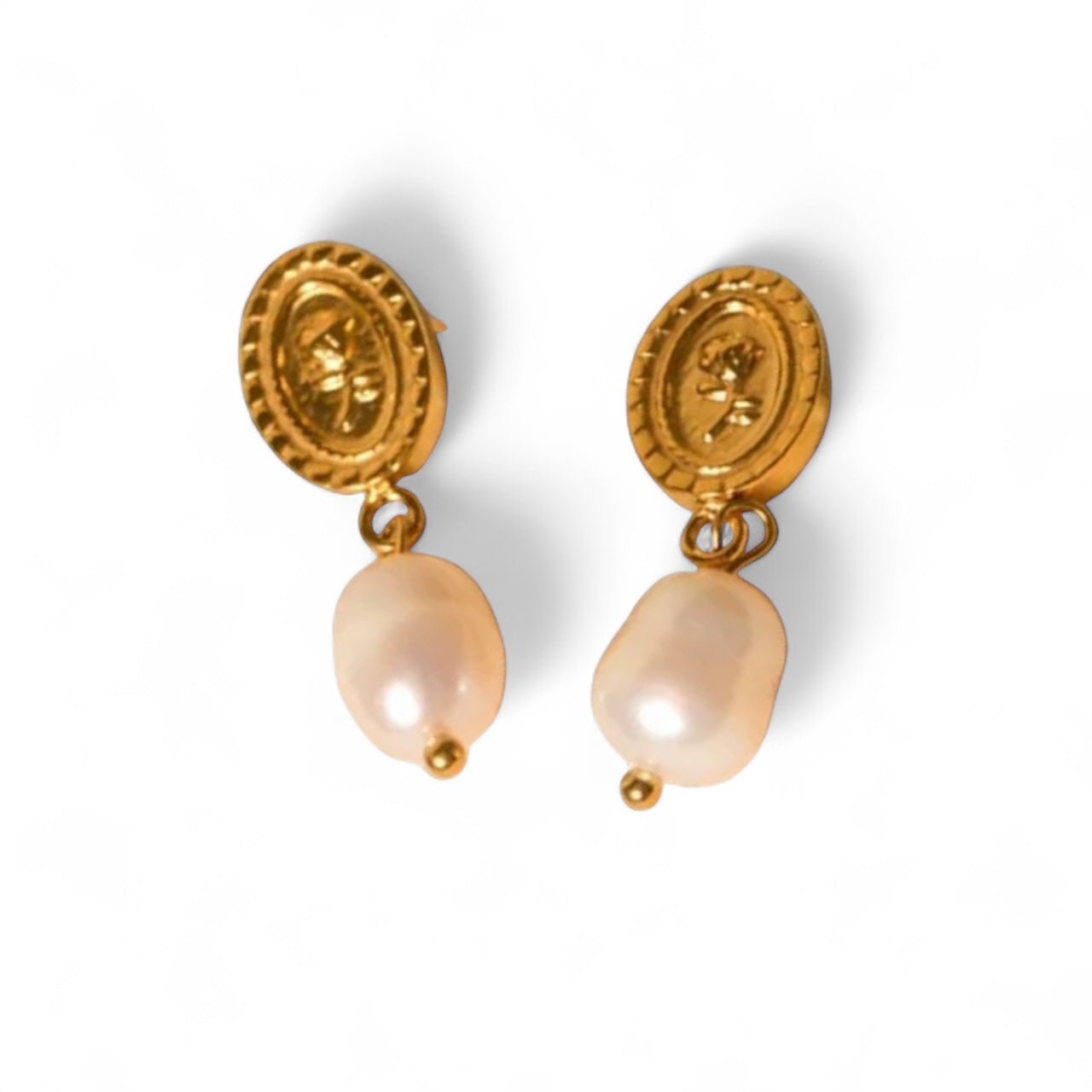 St Lucia Boutique Frankie pearl drop earring - 18k gold plated - Shop women's at Charm Avenue