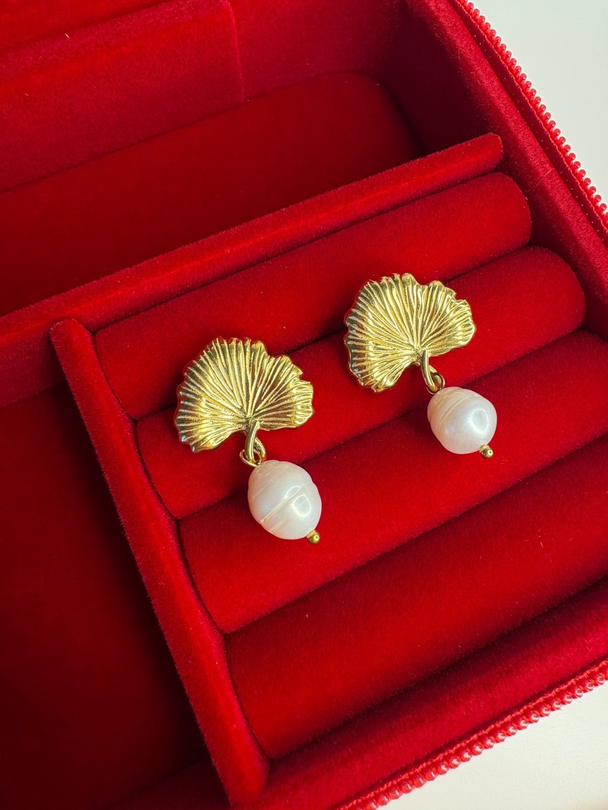 Charm Avenue Gingko pearl drop earring - Shop women's at Charm Avenue