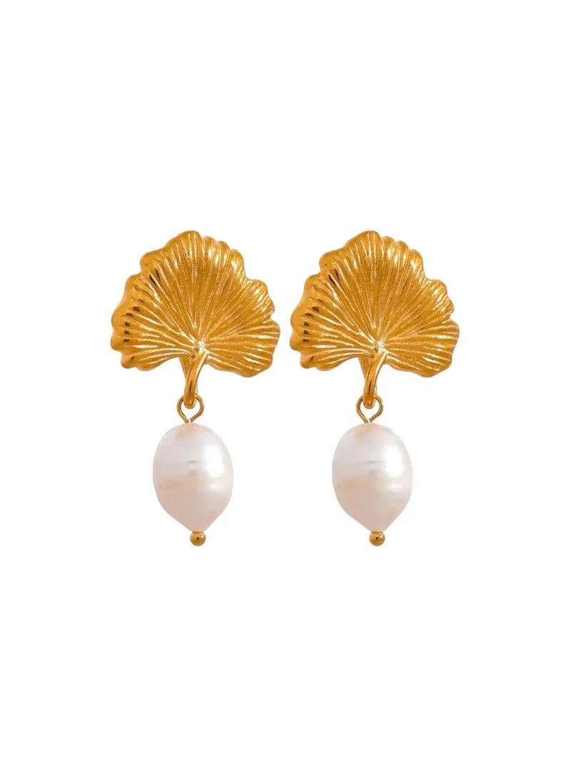 Charm Avenue Gingko pearl drop earring - Shop women's at Charm Avenue
