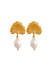 Charm Avenue Gingko pearl drop earring - Shop women's at Charm Avenue