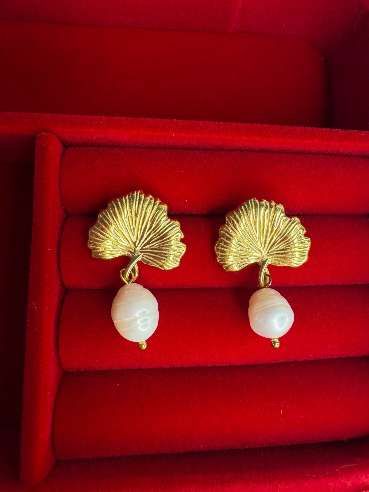 Charm Avenue Gingko pearl drop earring - Shop women's at Charm Avenue