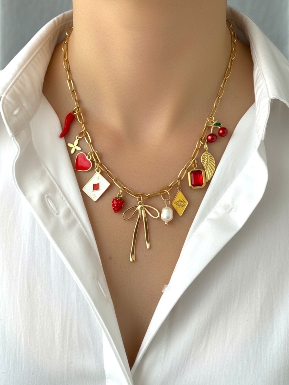 Charm Avenue Heart of hearts charm necklace - 18k gold plated - Shop women's at Charm Avenue