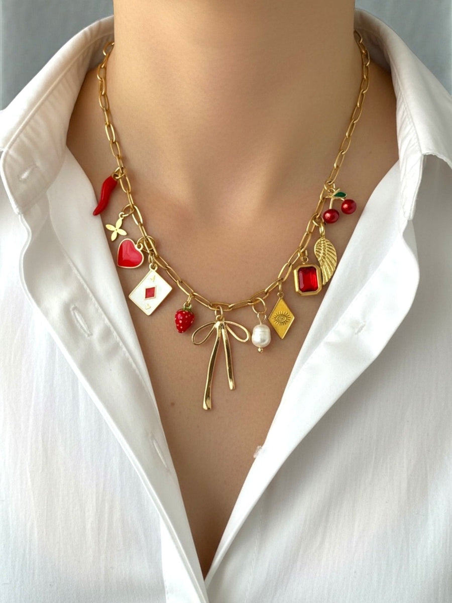 Charm Avenue Heart of hearts charm necklace - 18k gold plated - Shop women's at Charm Avenue