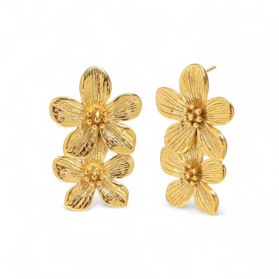 Charm Avenue Hibiscus earrings - 18k gold plated - Shop women's at Charm Avenue