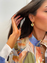 St Lucia Boutique Jadore earring 18k gold plated - green - Shop women's Accessories at Charm Avenue