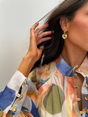 St Lucia Boutique Jadore earring 18k gold plated - green - Shop women's Accessories at Charm Avenue