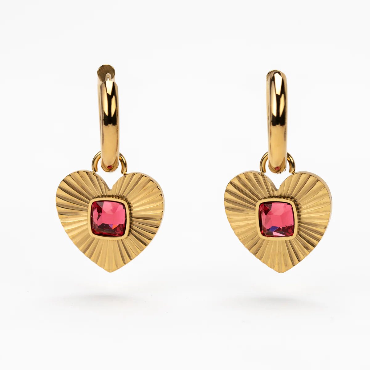 St Lucia Boutique Jadore earring 18k gold plated - pink - Shop women's Accessories at Charm Avenue