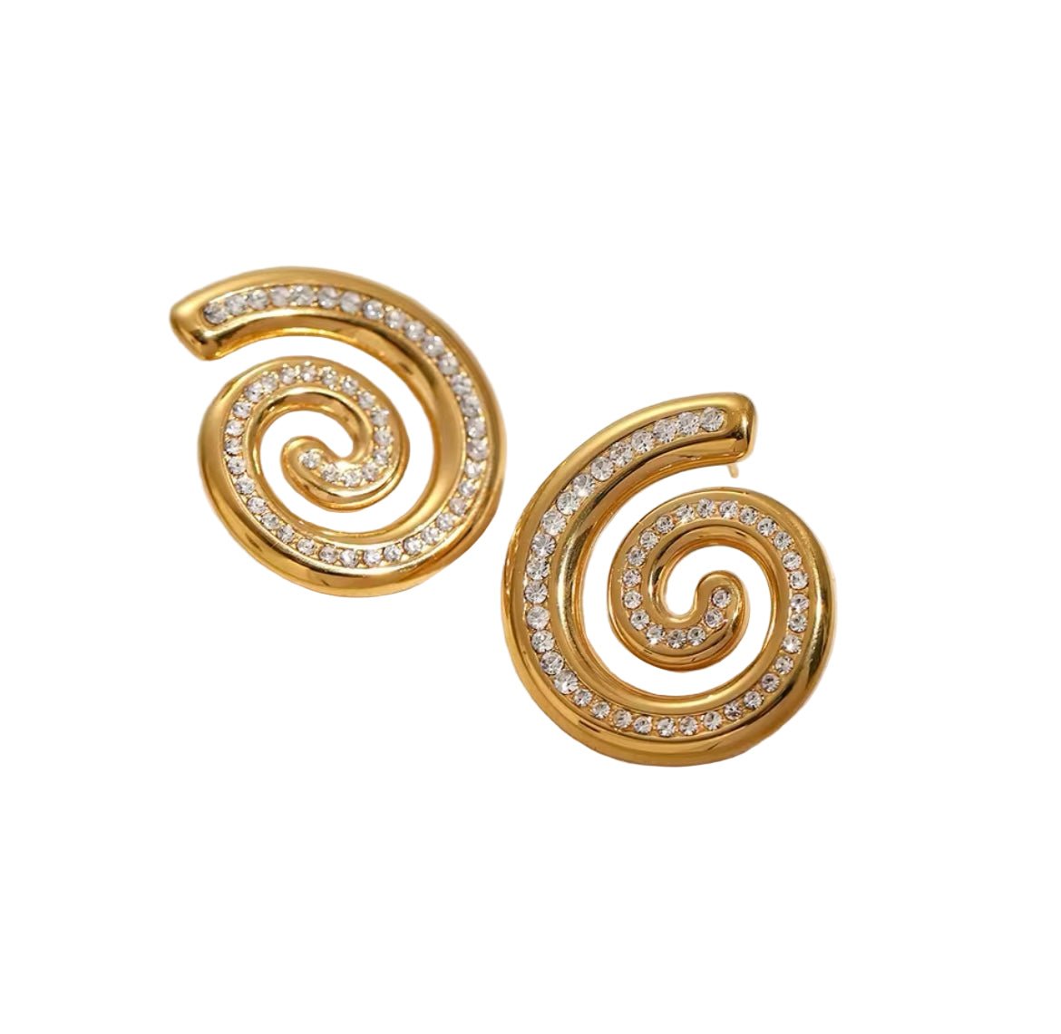 St Lucia Boutique Kylah large swirl earring - 18k gold plated - Shop women's at Charm Avenue