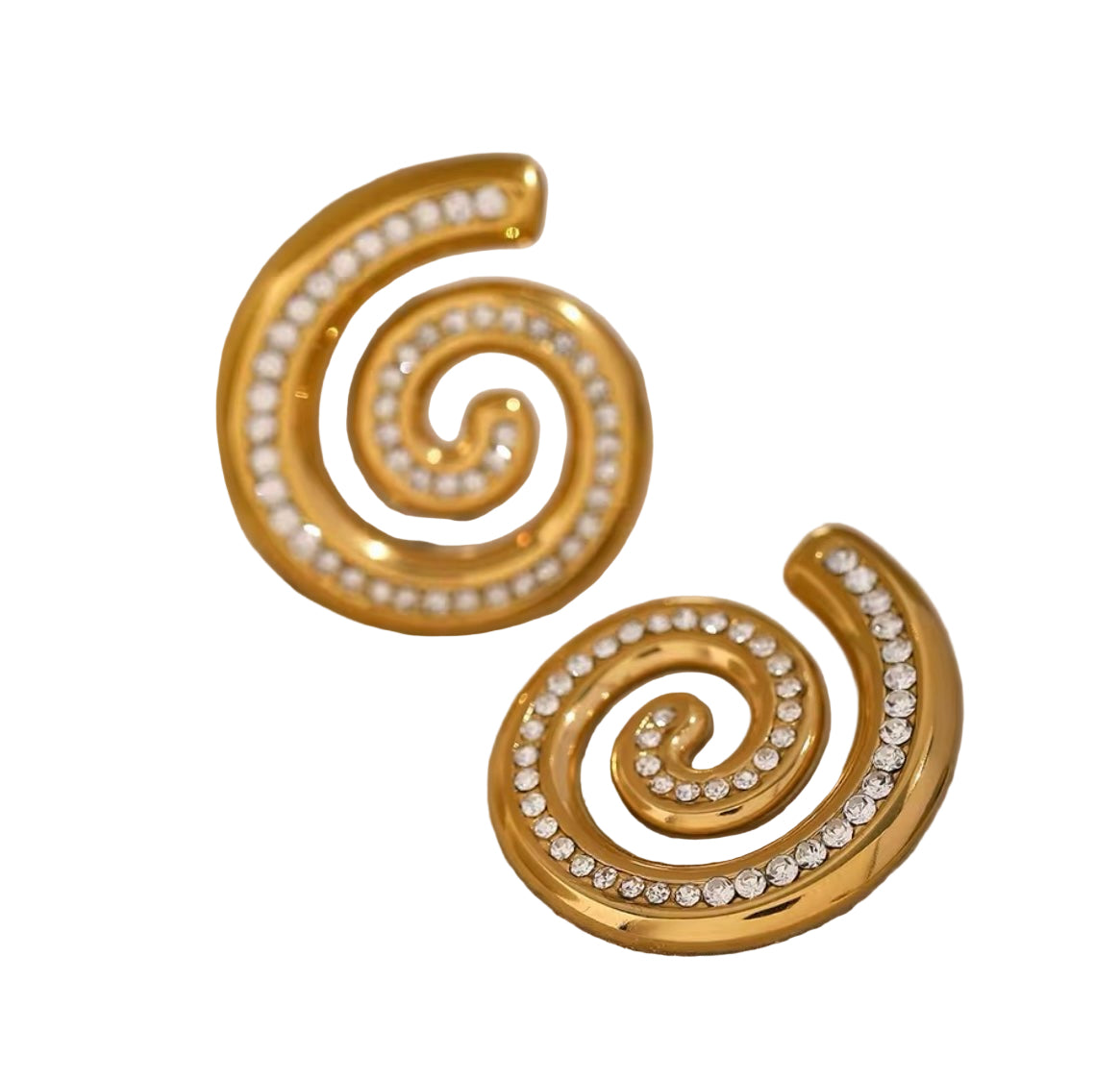 St Lucia Boutique Kylah large swirl earring - 18k gold plated - Shop women's at St Lucia Boutique