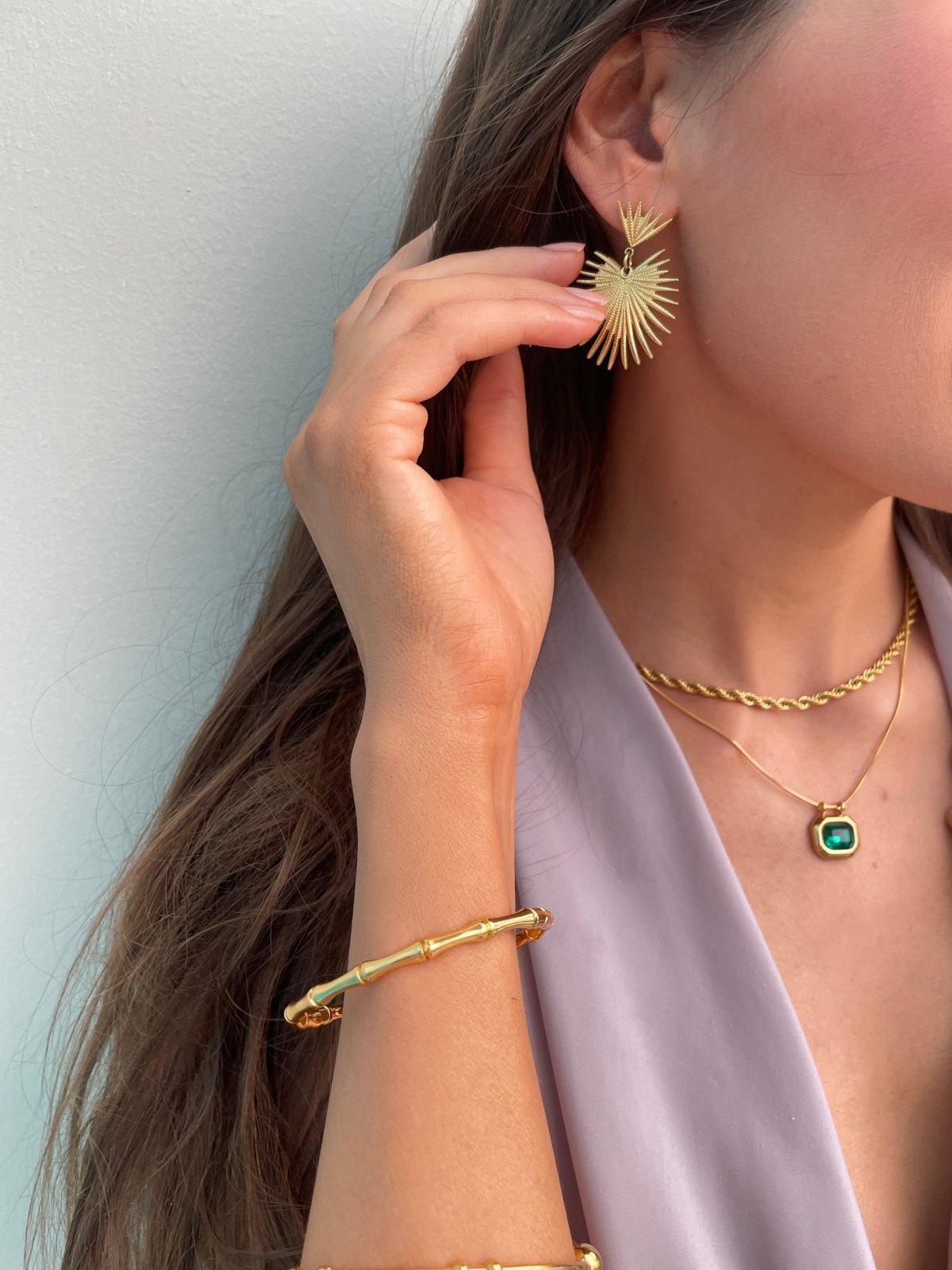 Charm Avenue Lanie emerald necklace - 18k gold plated - Shop women's Accessories at Charm Avenue