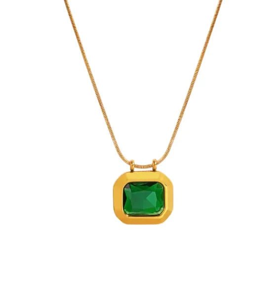 Charm Avenue Lanie emerald necklace - 18k gold plated - Shop women's Accessories at Charm Avenue