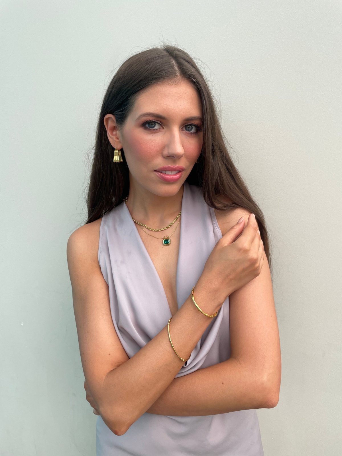 Charm Avenue Lanie emerald necklace - 18k gold plated - Shop women's Accessories at Charm Avenue