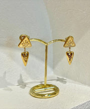 St Lucia Boutique Nazar heart drop earring - 18k gold plated - Shop women's at St Lucia Boutique