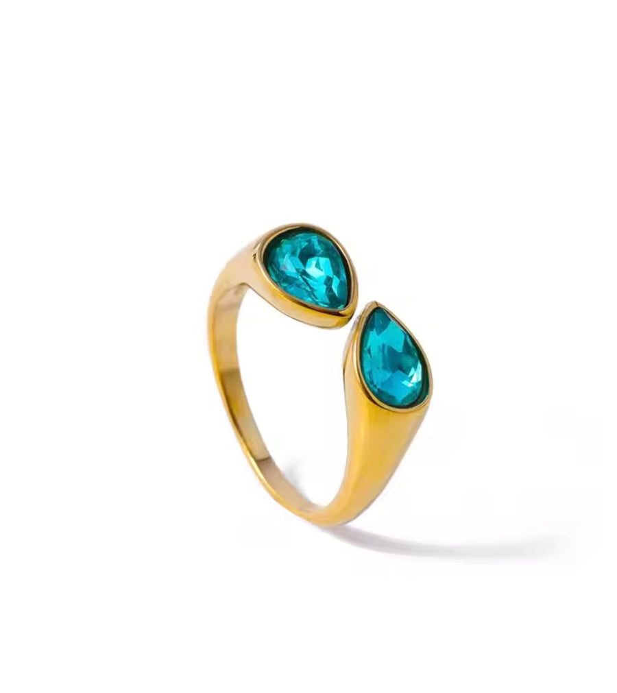 Charm Avenue Nyra ring - Aqua/18k gold plated - Shop women's Accessories at Charm Avenue