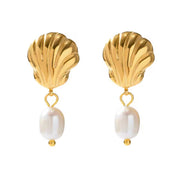 St Lucia Boutique Oceanus shell earring - 18k gold plated - Shop women's at Charm Avenue