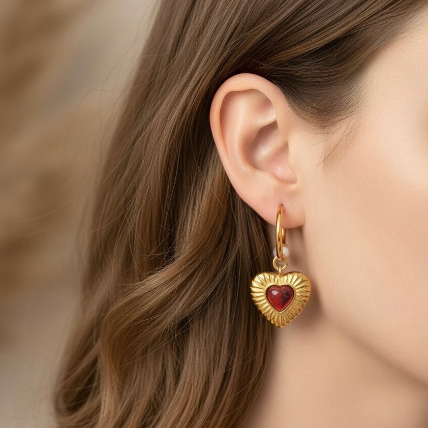 Charm Avenue One love earrings - 18k gold plated - Shop women's at Charm Avenue