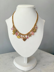 Charm Avenue Pink peony charm necklace - 18k gold plated - Shop women's at Charm Avenue